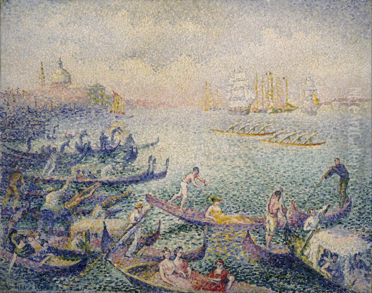 Regatta in Venice Oil Painting by Henri-Edmond Cross