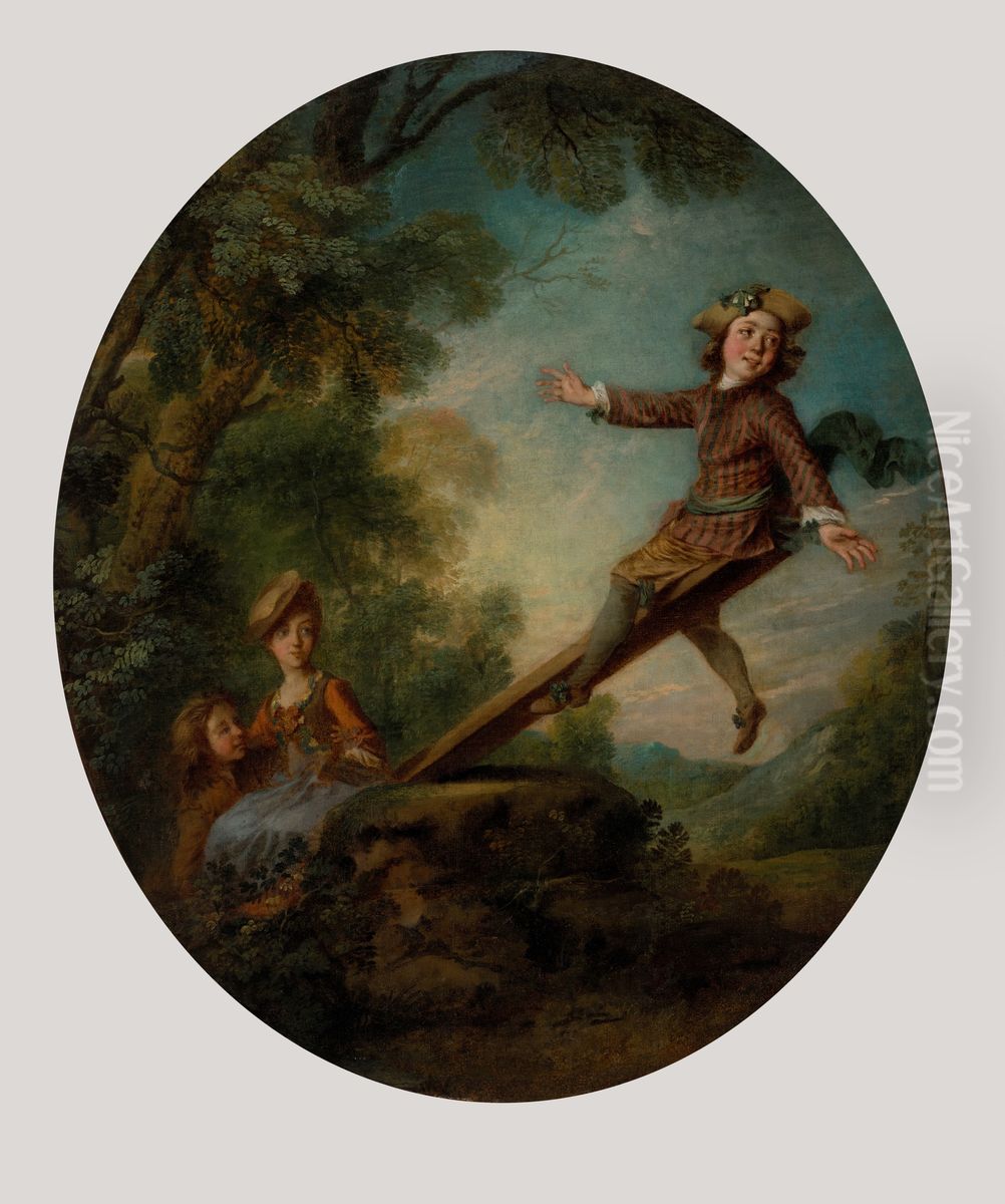 The Seesaw Oil Painting by Nicolas Lancret