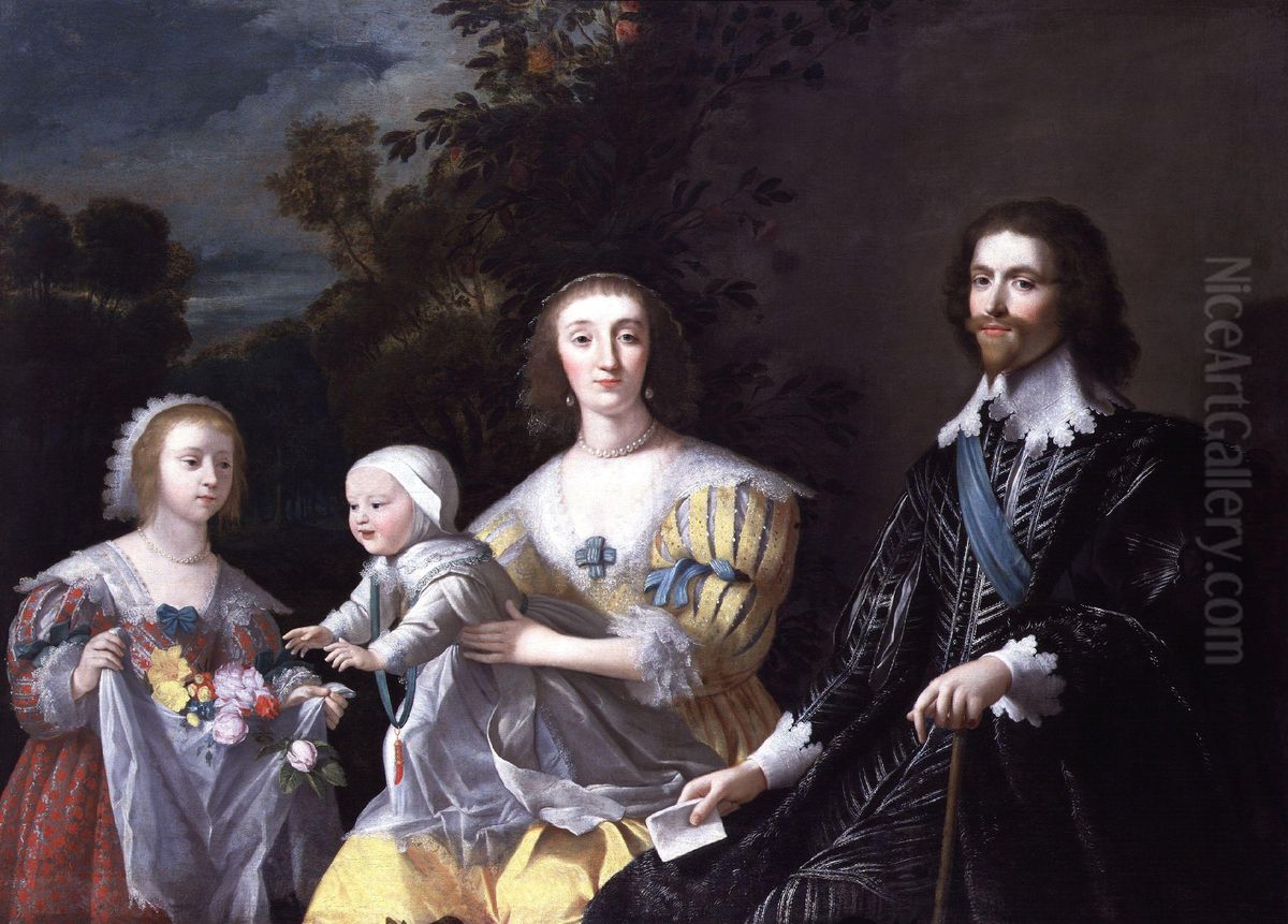 The Duke of Buckingham and his Family Oil Painting by Gerard van Honthorst