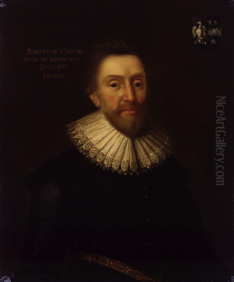 Sir Robert Bruce Cotton, 1st Bt Oil Painting by Cornelis Janssens van Ceulen