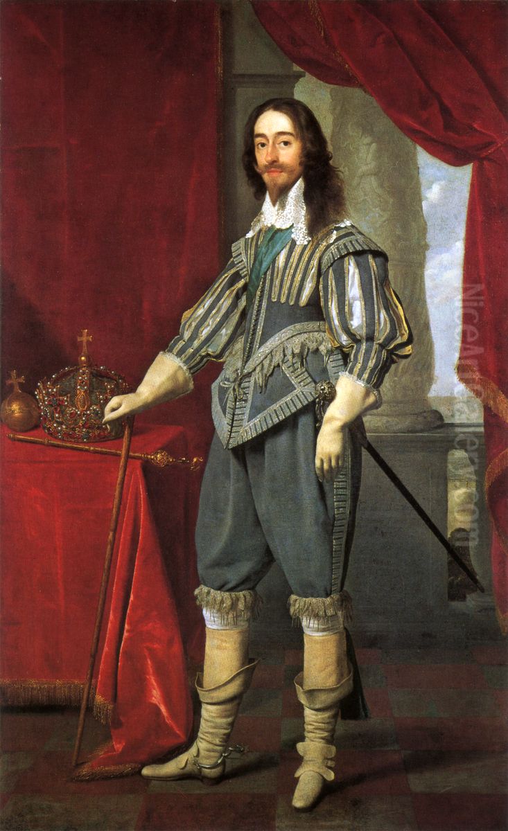 Portrait of King Charles I (1600-1649) Oil Painting by Daniel Mijtens