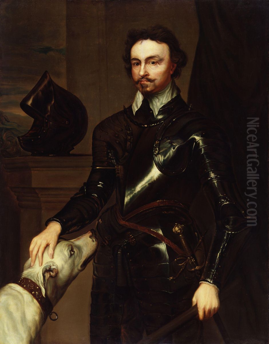 Thomas Wentworth, 1st Earl of Strafford (copy after an original of c.1633) Oil Painting by Sir Anthony Van Dyck