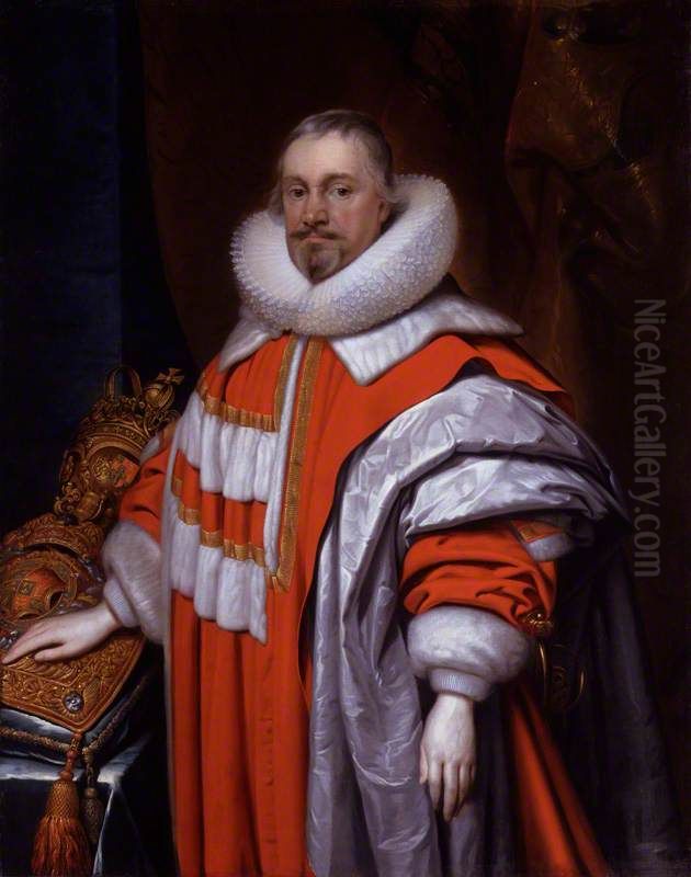 Thomas Coventry, 1st Baron Coventry Oil Painting by Cornelis Janssens van Ceulen