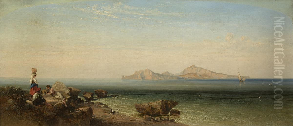A View of Capri Oil Painting by George Edwards Hering