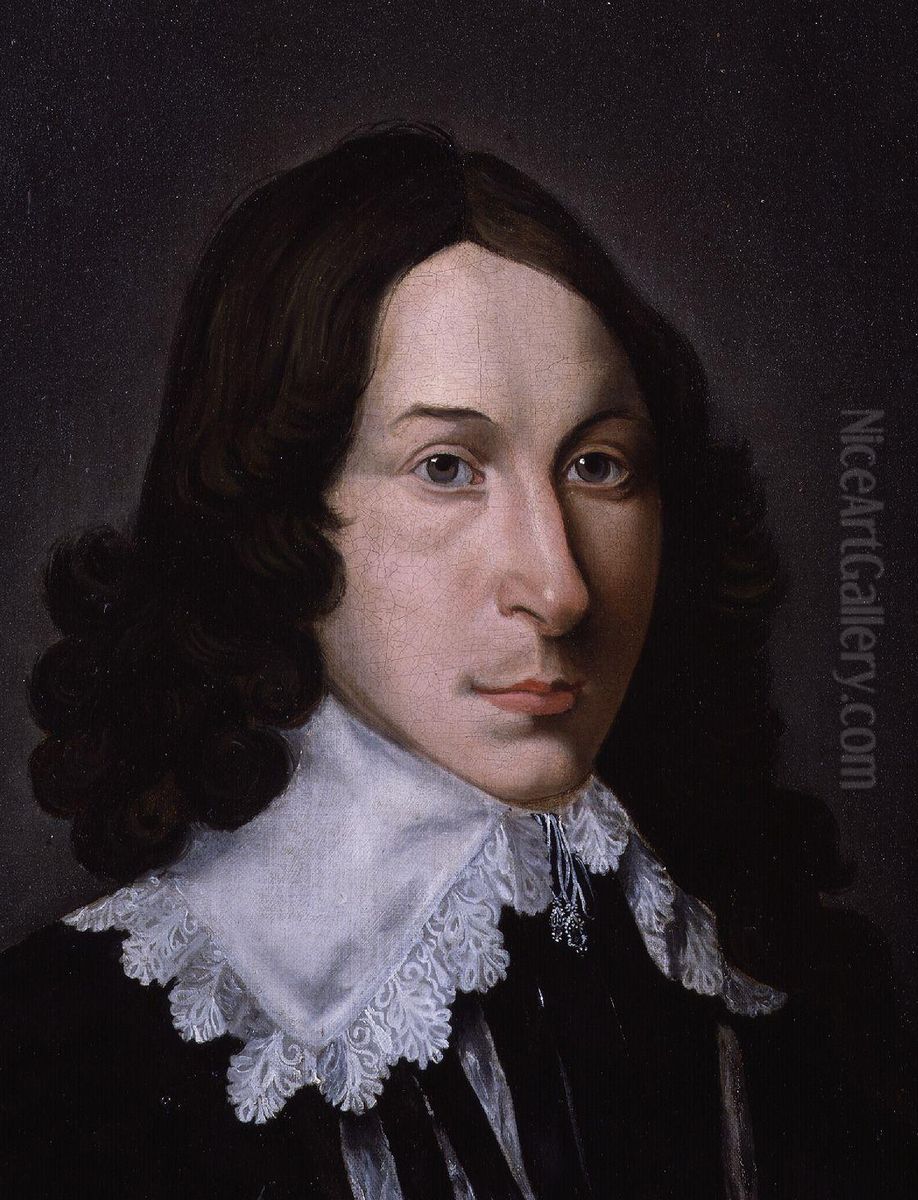 Portrait of John Evelyn (1620-1706) Oil Painting by Hendrik van der Borcht II