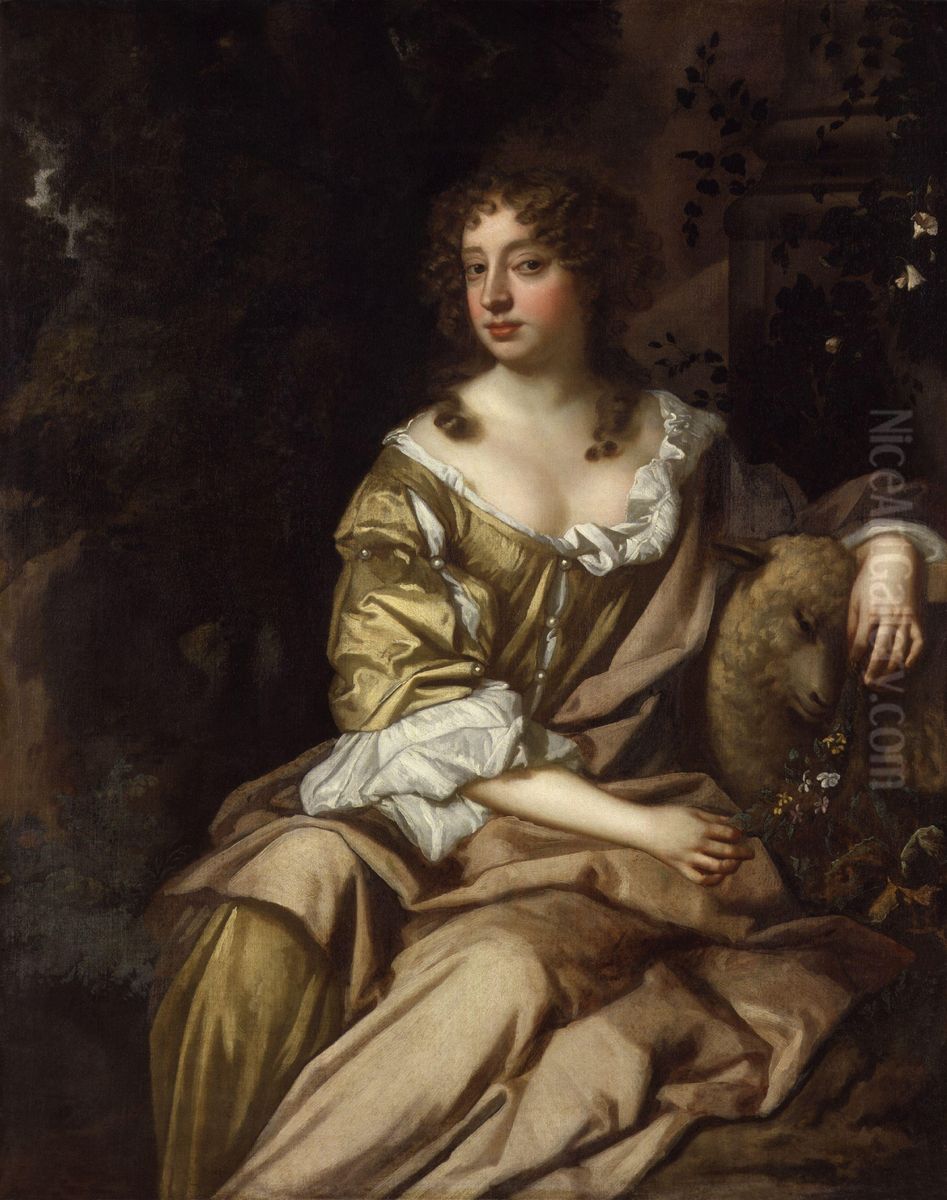 Unknown woman, formerly known as Eleanor ('Nell') Gwyn Oil Painting by Peter Lely