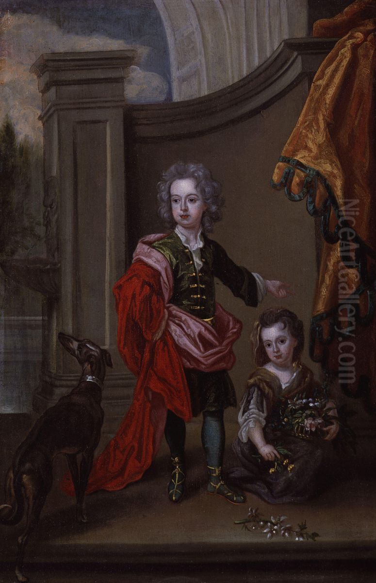 Richard Boyle, 3rd Earl of Burlington and 4th Earl of Cork; Lady Jane Boyle Oil Painting by Godfrey Kneller