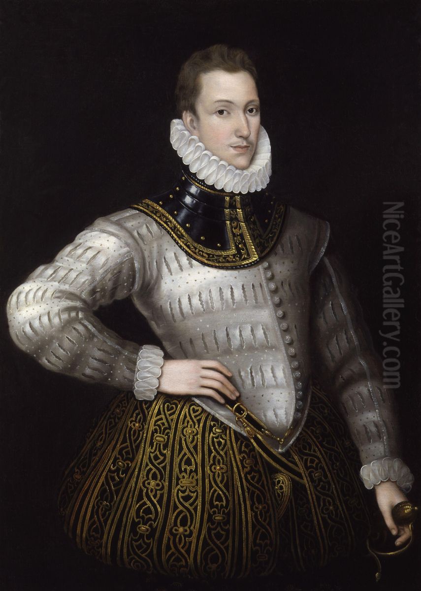 Sir Philip Sidney (after an original of c.1576) Oil Painting by Antonis Mor