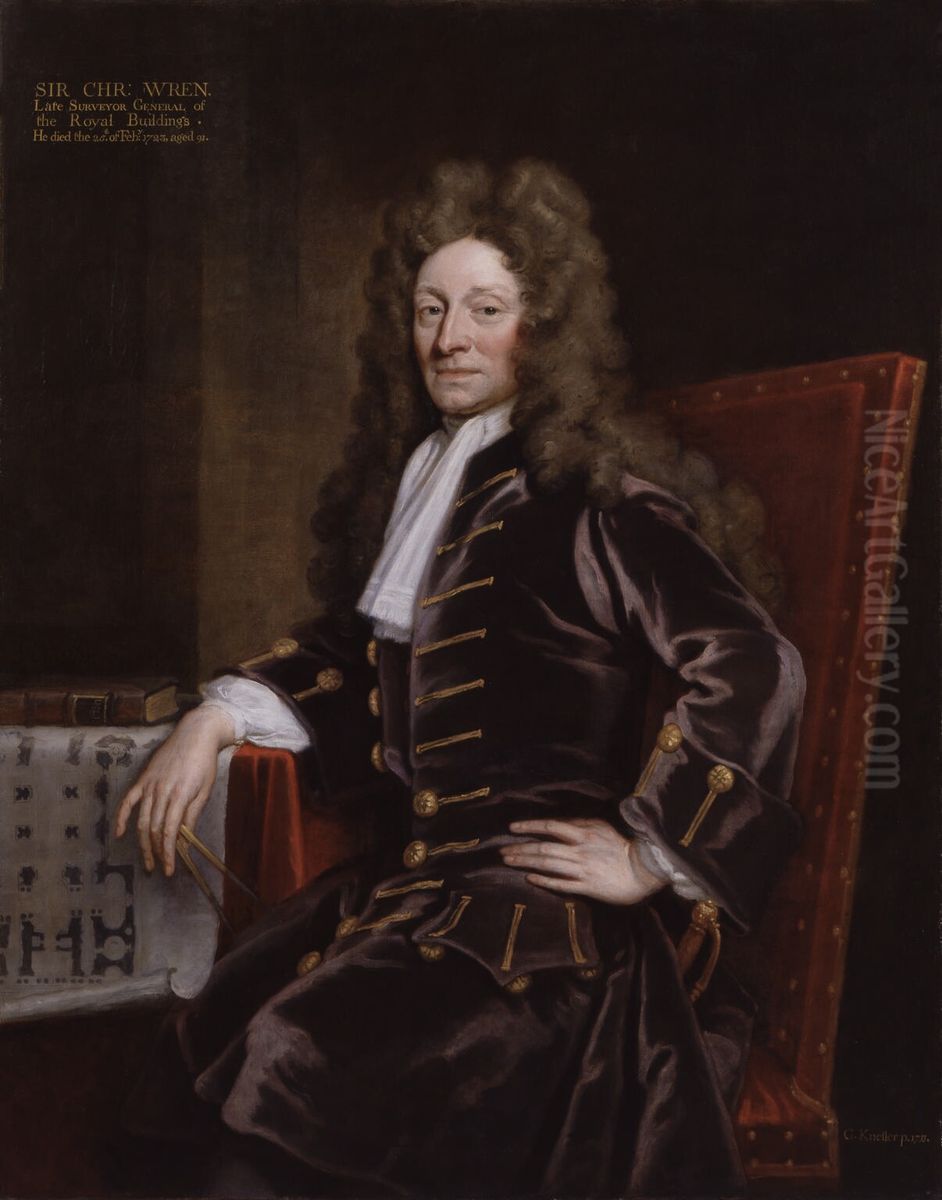 Sir Christopher Wren Oil Painting by Godfrey Kneller