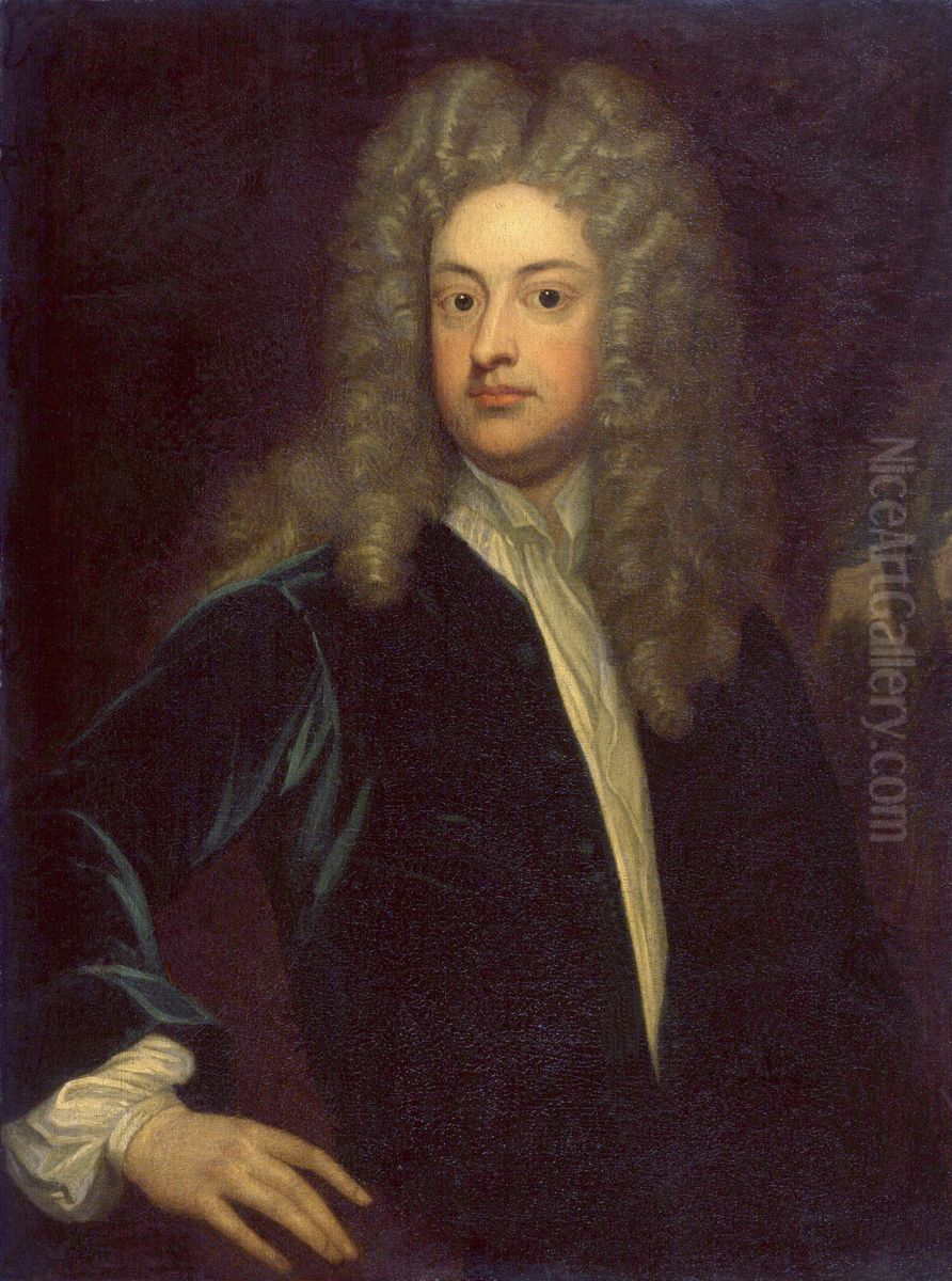 Portrait of Joseph Addison (1672-1719) Oil Painting by Godfrey Kneller