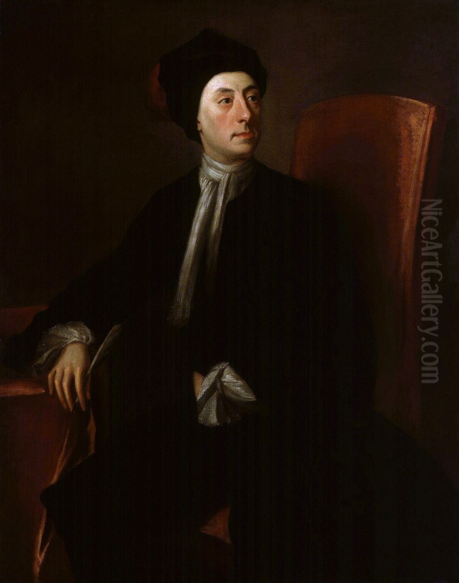Matthew Prior (copy after Jonathan Richardson, c.1718) Oil Painting by Thomas Wright