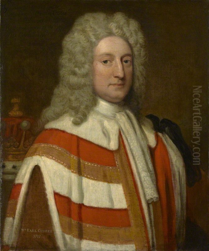 Portrait ofWilliam Cowper, 1st Earl Cowper(c.1665-1723) Oil Painting by Godfrey Kneller