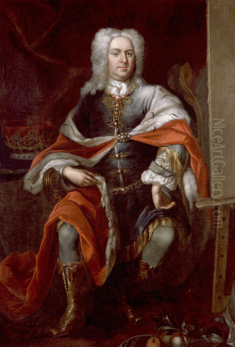 Portrait of James Brydges, 1st Duke of Chandos (1674-1744) Oil Painting by Herman van der Mijn