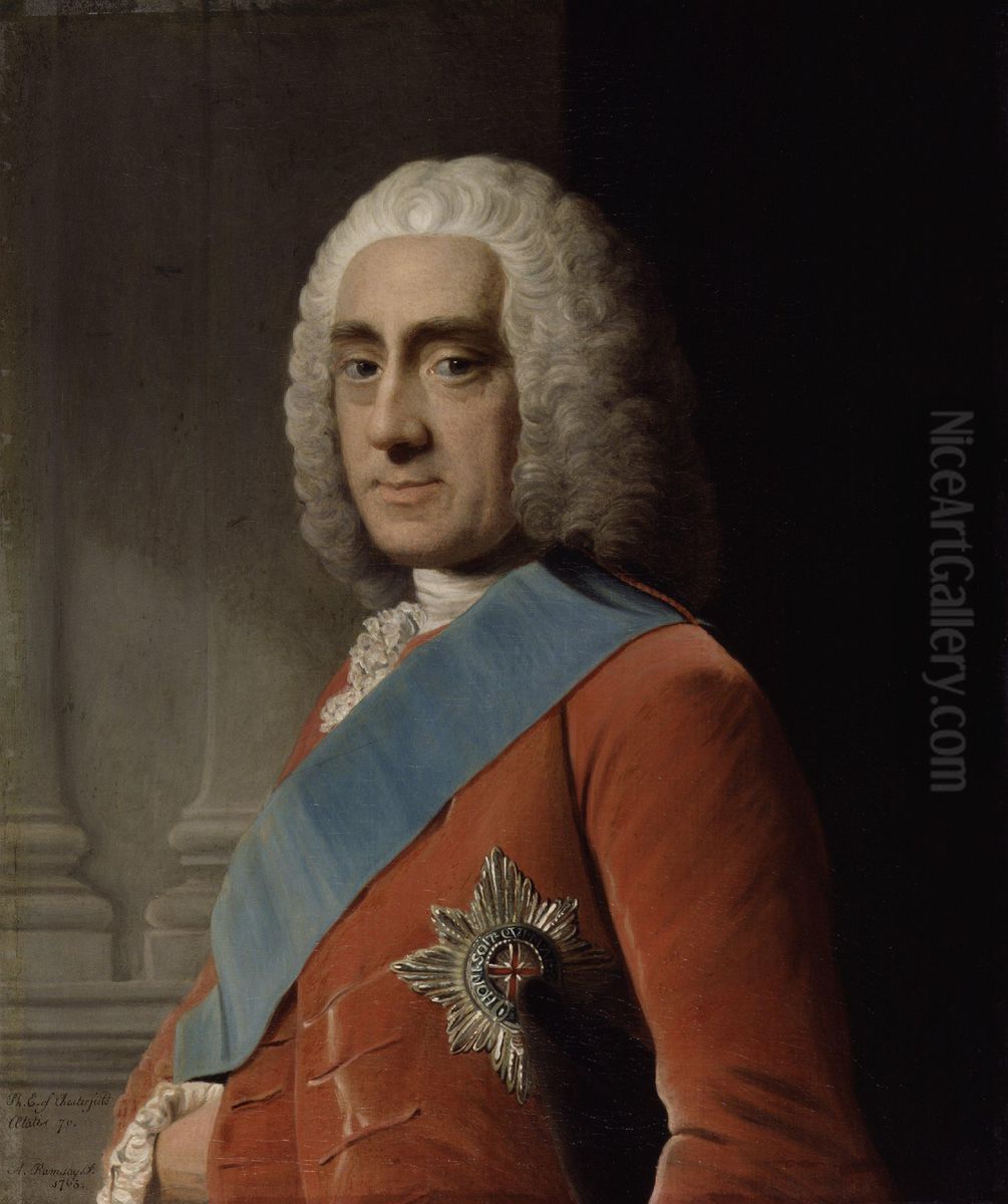 Portrait ofPhilip Stanhope, 4th Earl of Chesterfield(1694-1773) Oil Painting by Allan Ramsay