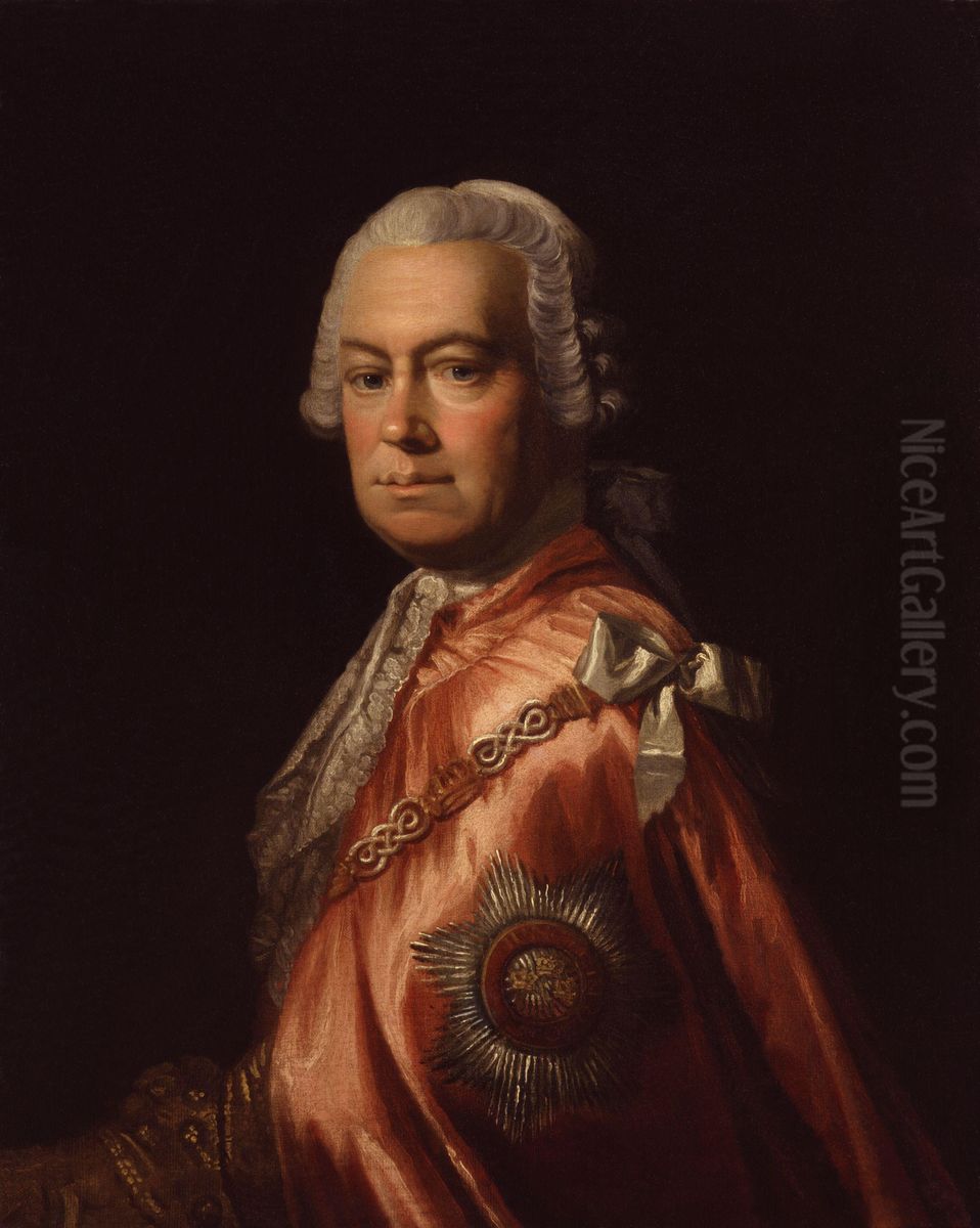 Portrait of Sir Andrew Mitchell (1708-1771), Oil Painting by Allan Ramsay