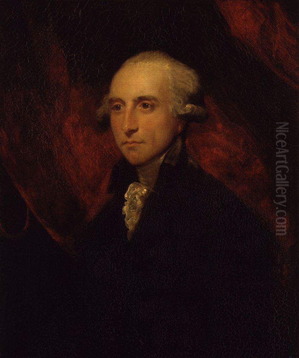 Hon. William Windham Oil Painting by Of Sir Joshua Reynolds