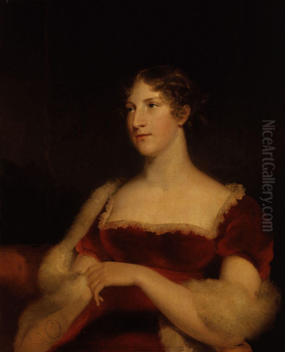 Portrait of Eliza, Lady Becher (1791-1872) Oil Painting by John James Masquerier