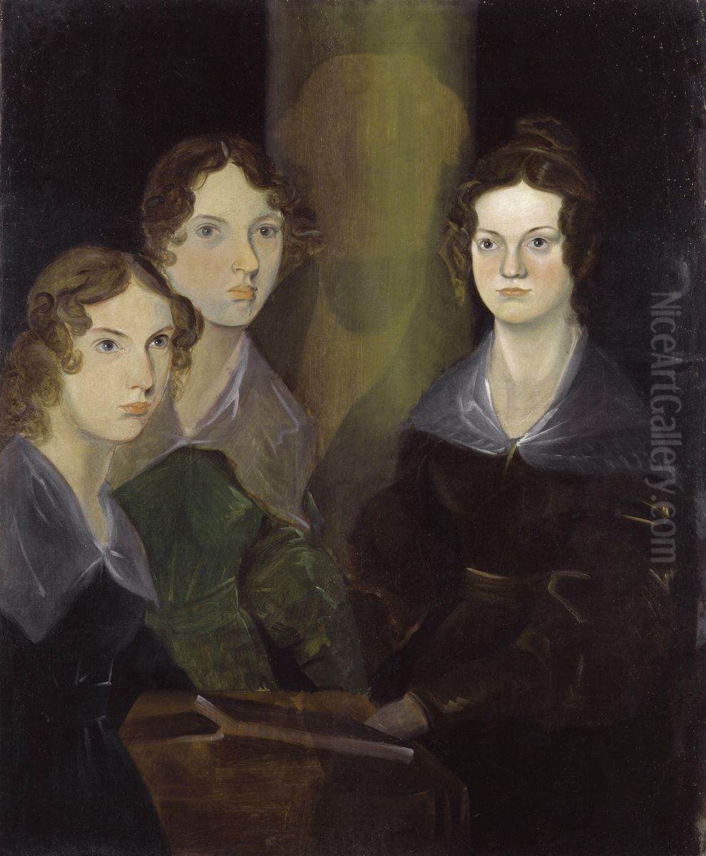 The Bronte Sisters (Anne Bronte; Emily Bronte; Charlotte Bronte) Oil Painting by Branwell Bronte