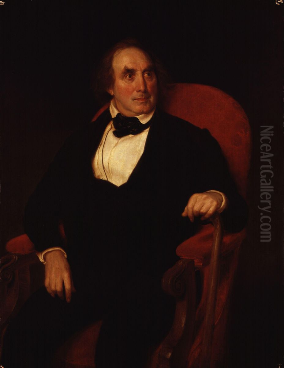 James Sheridan Knowles Oil Painting by Wilhelm Carl F. Trautschold