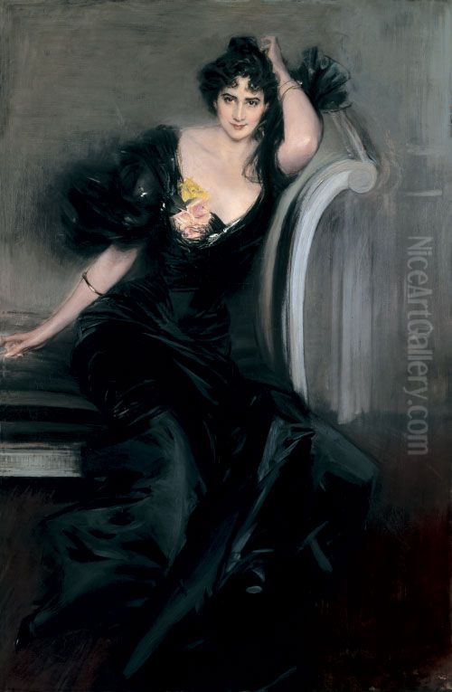 Gertrude Elizabeth (nee Blood), Lady Colin Campbell Oil Painting by Giovanni Boldini