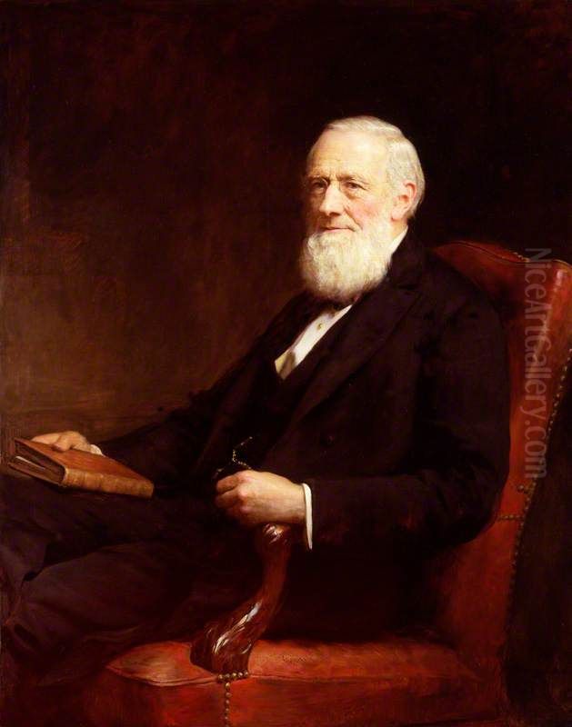 Sir Isaac Pitman (posthumous portrait) Oil Painting by Arthur Stockdale Cope