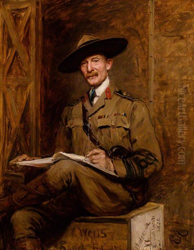 Robert Stephenson Smyth Baden-Powell, 1st Baron Baden-Powell Oil Painting by Hubert von Herkomer