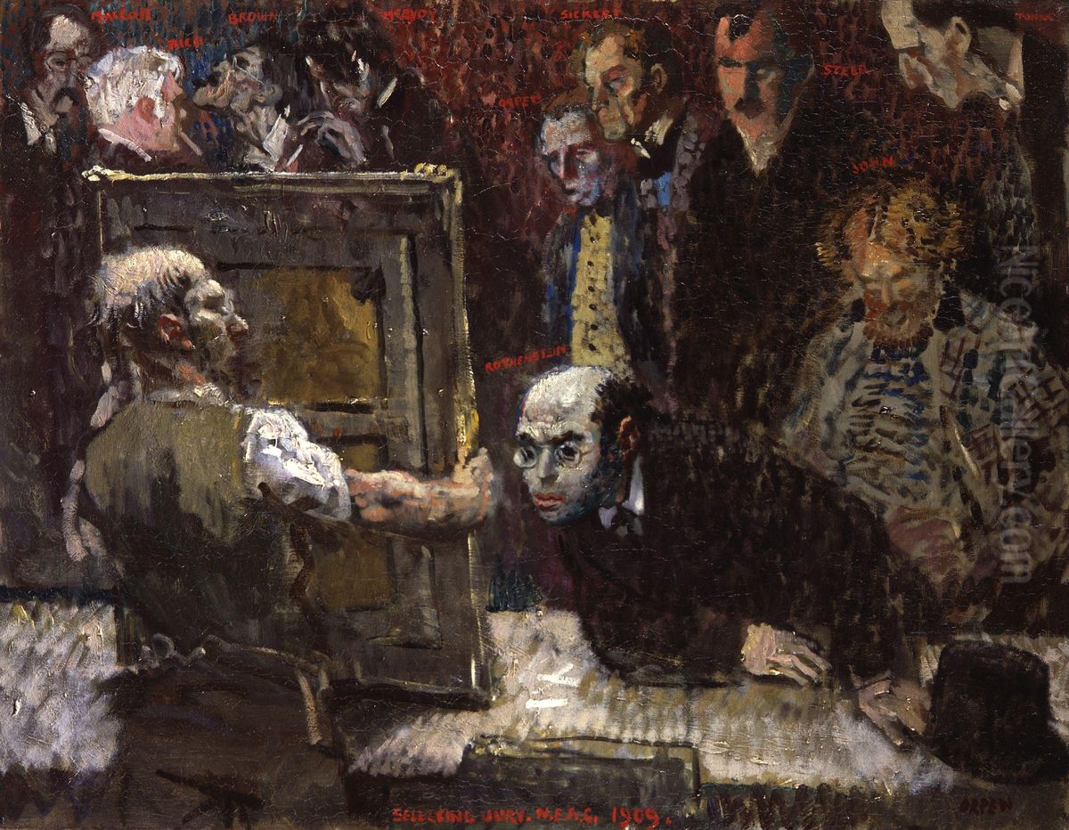 The Selecting Jury of the New English Art Club, 1909 Oil Painting by William Orpen