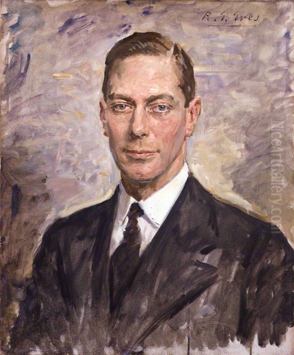 King George VI Oil Painting by Reginald Grenville Eves
