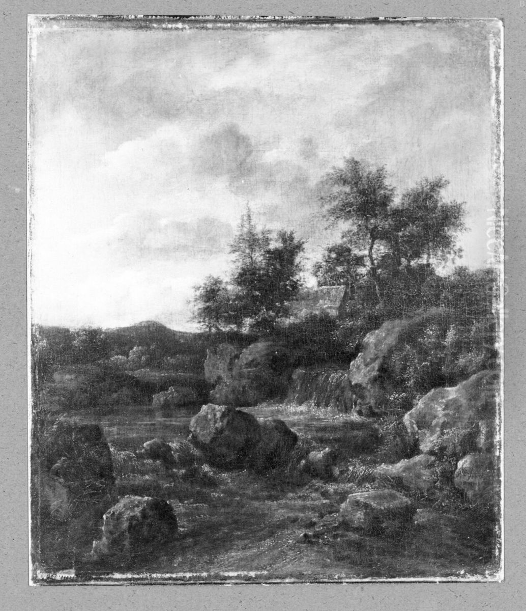 Rocky Landscape with Waterfall Oil Painting by Jacob Van Ruisdael