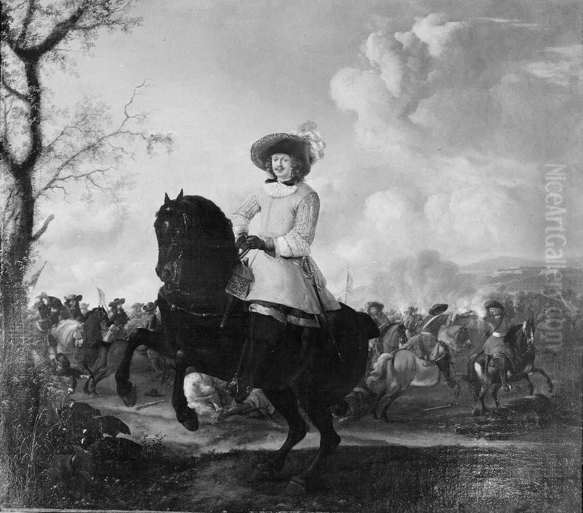 Officier te paard Oil Painting by Pieter Wouwerman