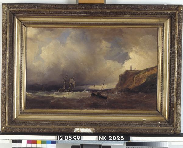 Stormachtig weer Oil Painting by Theodore Gudin