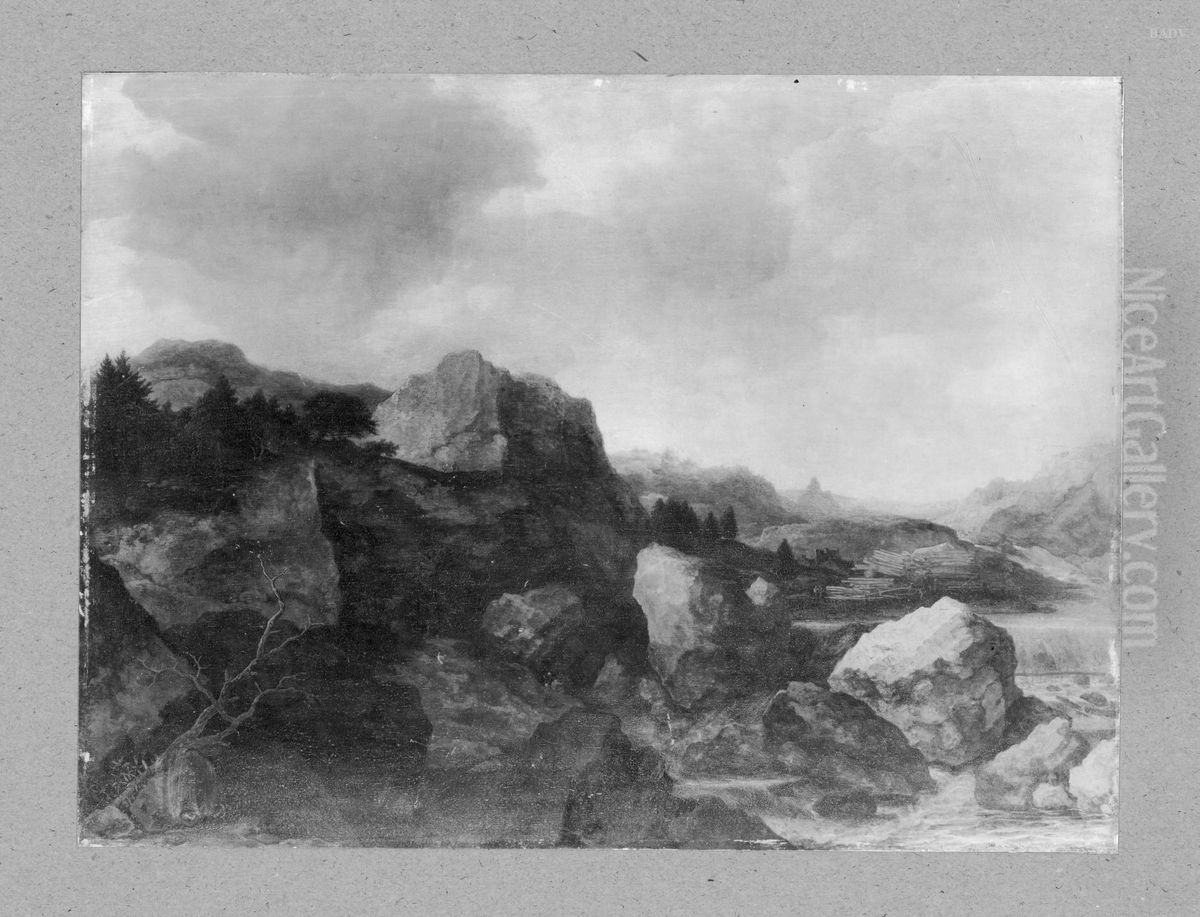 a river landscape in Norway Oil Painting by Allaert van Everdingen