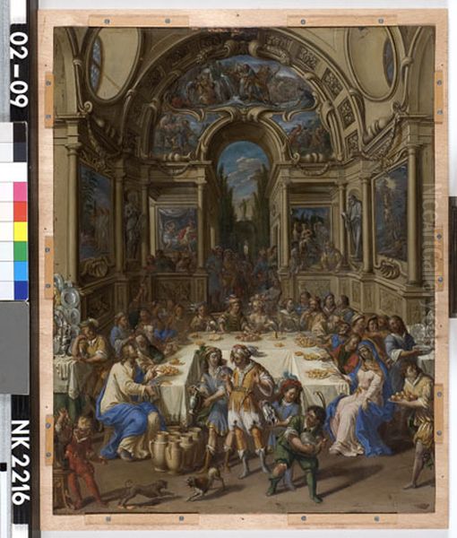 De bruiloft te Kana Oil Painting by Johann Georg Platzer