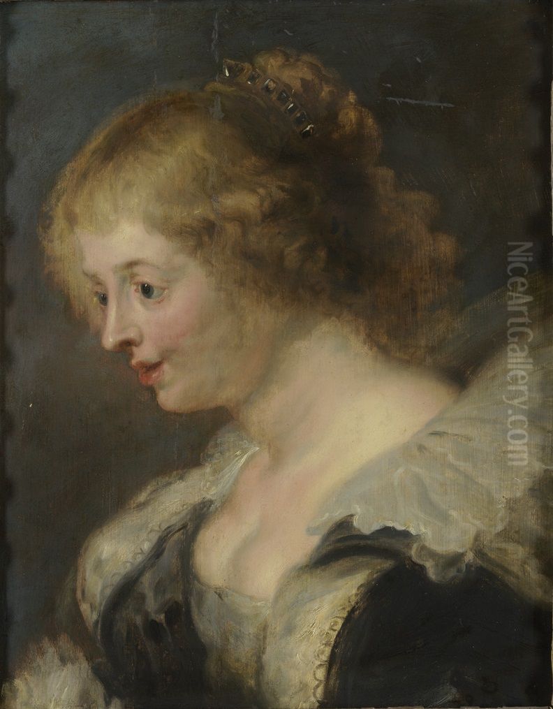 Helene Fourment (1614-1673), tweede vrouw van de kunstenaar Oil Painting by (studio of) Rubens, Peter Paul