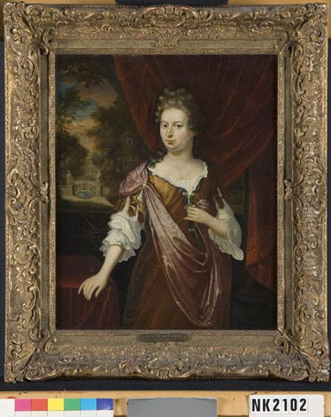 Portret van een vrouw Oil Painting by Caspar Netscher