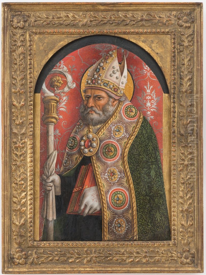 St Ambrose Oil Painting by Carlo Crivelliand workshop
