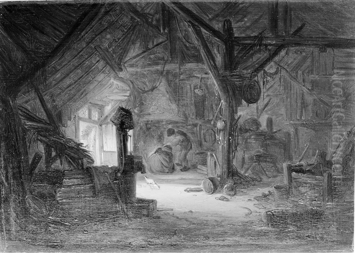 interior of a barn Oil Painting by Isaac Van Ostade