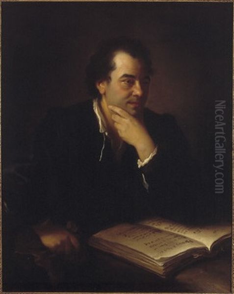 Portret van een man met boek Oil Painting by Alexis Grimou