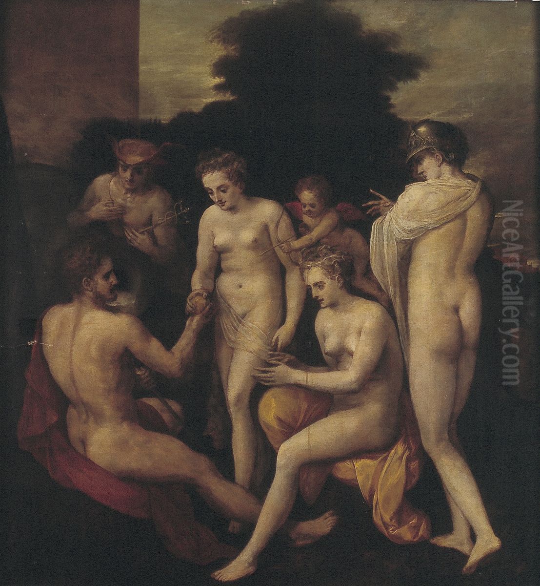 The Judgement of Paris Oil Painting by Anthonie Blocklandt van Montfoort