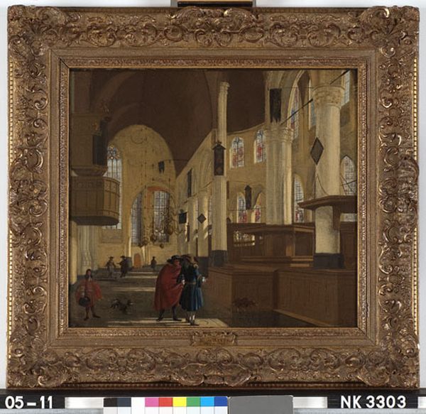 Interieur van de Oude Kerk te Amsterdam Oil Painting by Hendrik van Streek