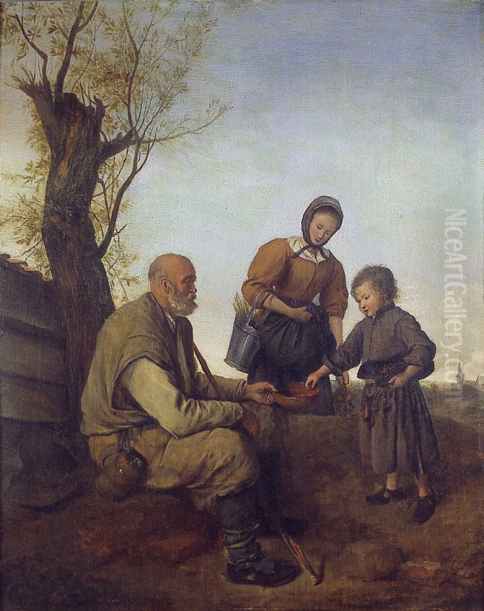 De blinde bedelaar Oil Painting by Quirijn van Brekelenkam