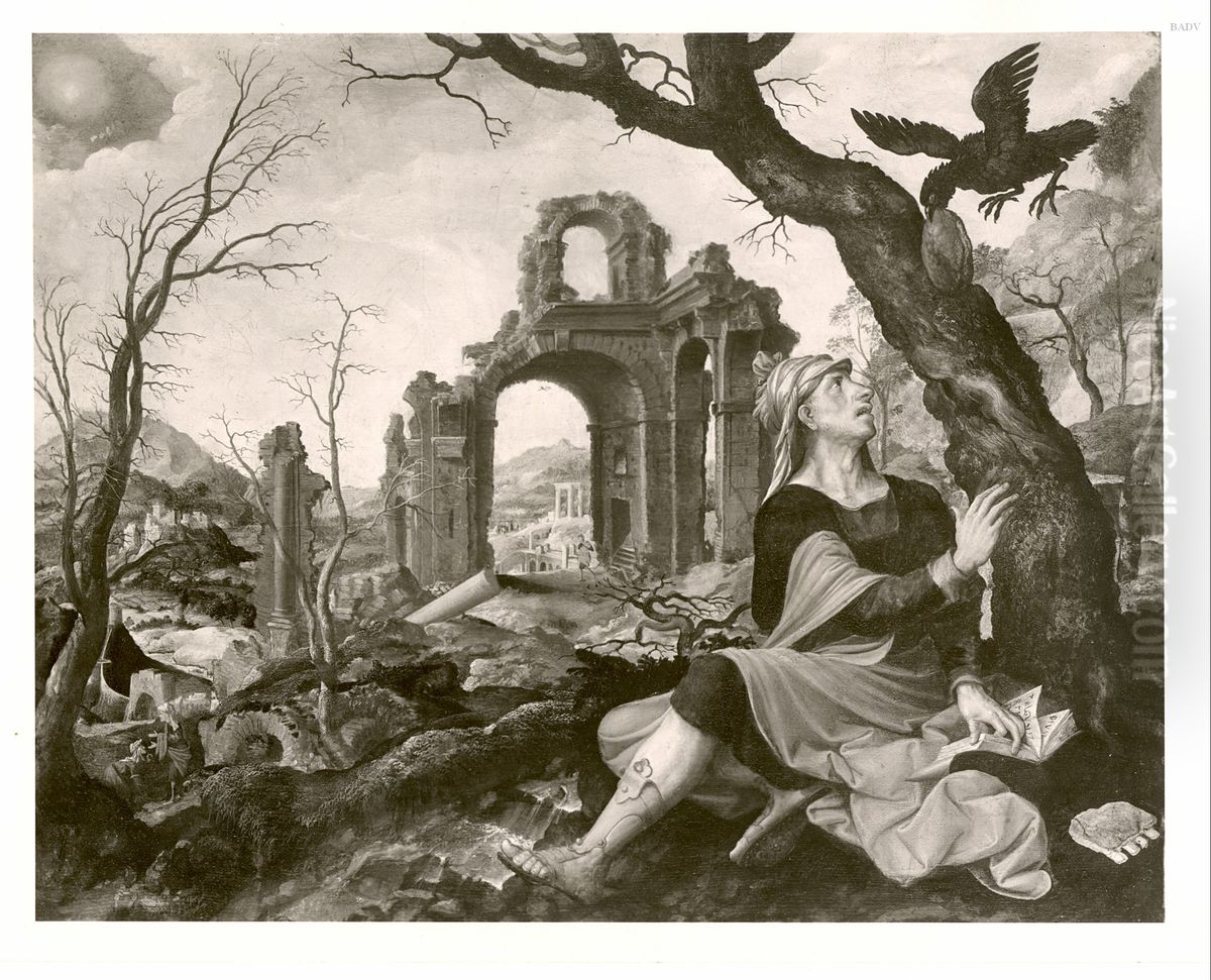 Elia door de raaf gevoed Oil Painting by Master Of The Prodigal Son