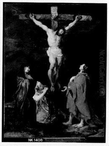 Christ on the cross addressing his mother, Saint John and Saint Mary Magdalen Oil Painting by (studio of) Rubens, Peter Paul