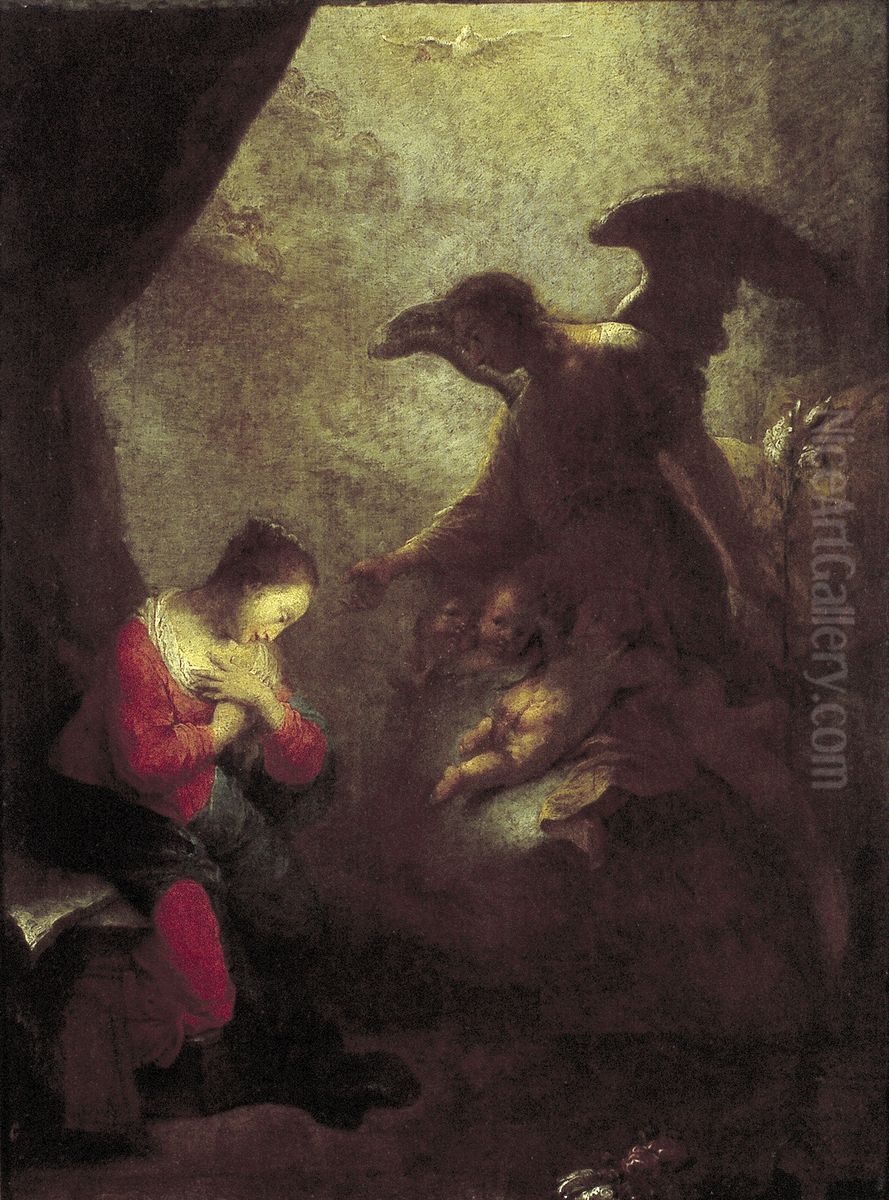 The Annunciation Oil Painting by Januarius Zick