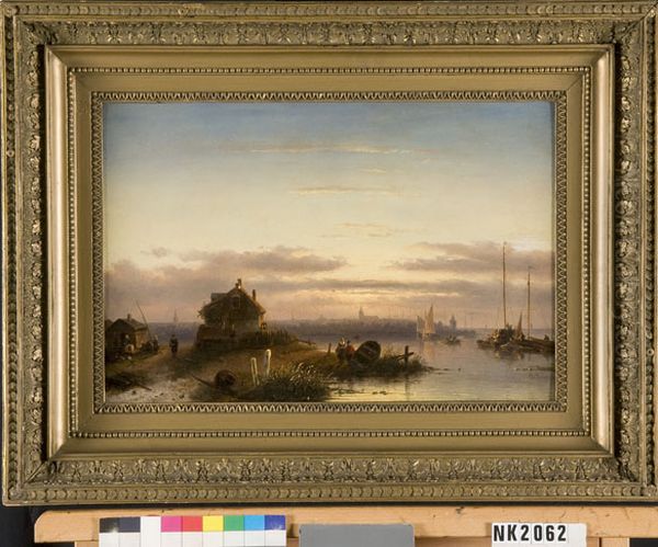 Riviermonding met stad in verschiet Oil Painting by Charles Henri Leickert