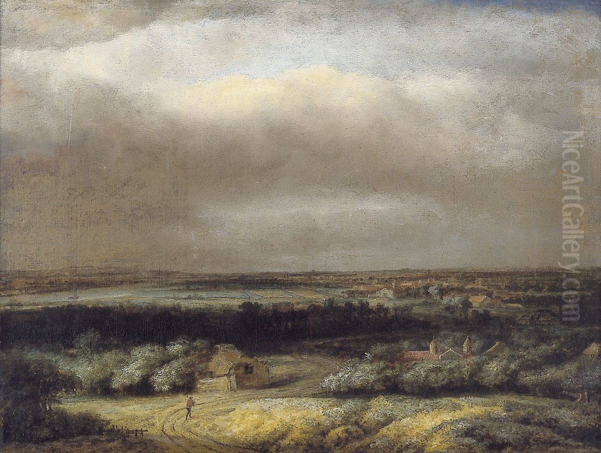 Vergezicht met wandelaar Oil Painting by Philips Koninck