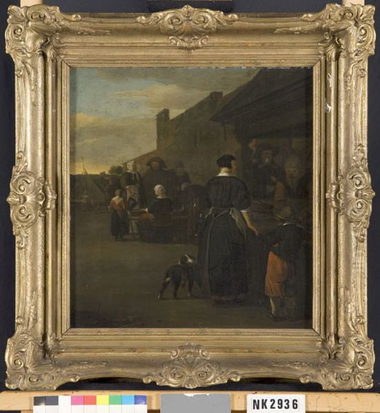Fish market Oil Painting by Job Adriaenszoon Berckheyde