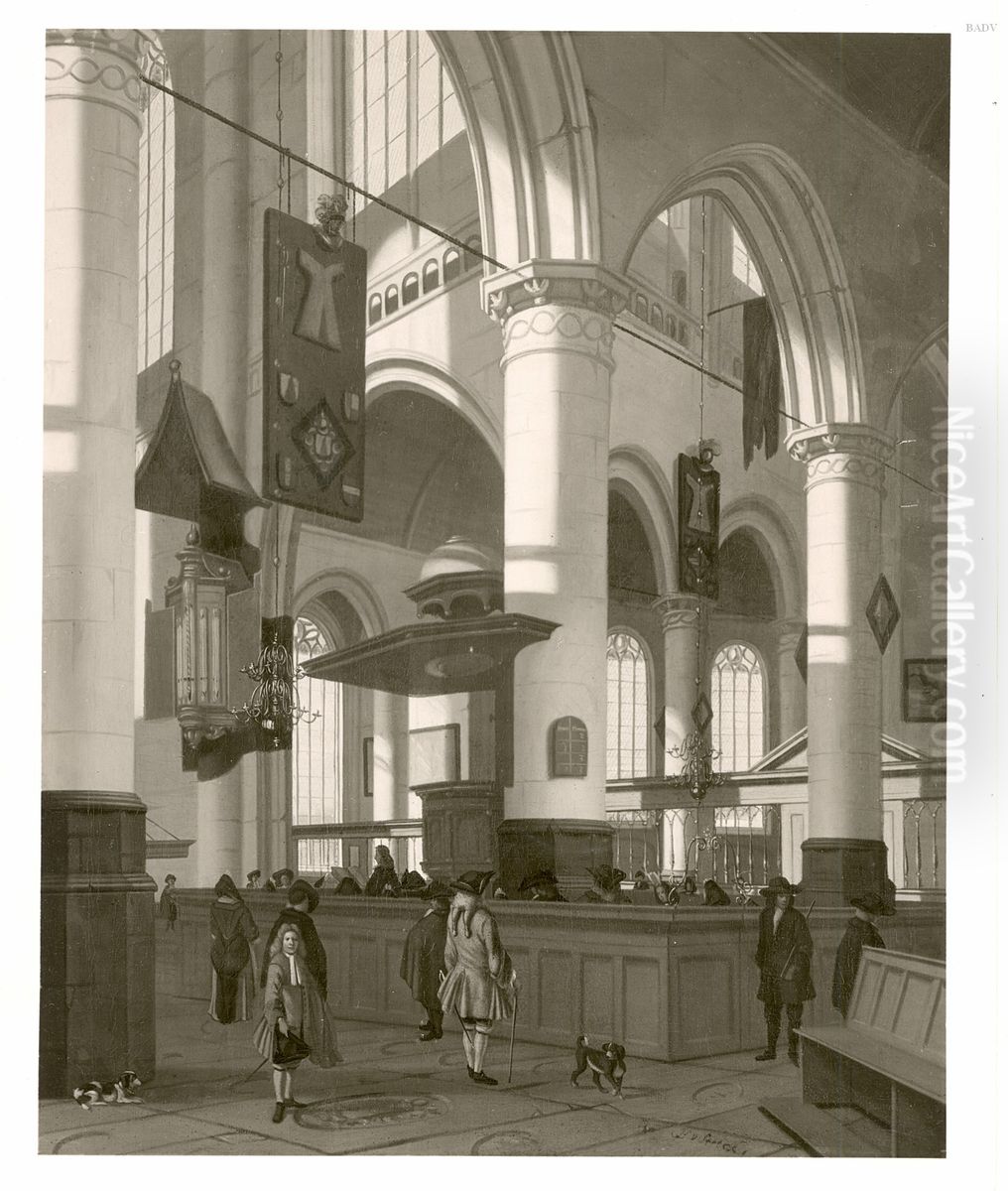 Interior of the Oude Kerk in Delft Oil Painting by Hendrik van Streek