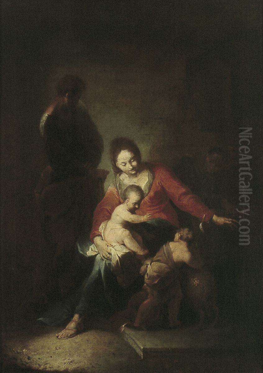 De Heilige Familie met de Heilige Johannes de Doper Oil Painting by Januarius Zick