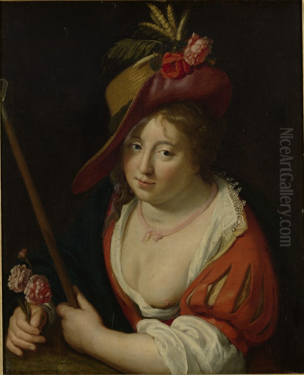Een herderin Oil Painting by Paulus Moreelse